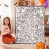 Manta DIY Graffiti Halloween Cordero Negro Niños Colorear Manta Pintada a Mano Manta para Colorear