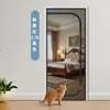 Cortina de Porta Anti-Gato de Malha Rígida Estilo Zíper Personalizada para Portas de Segurança, Prevenção de Mosquitos Interna, Amigável para Animais de Estimação, Instalação Sem Pregos, Ventilação