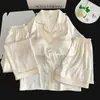 Pijama de Tres Piezas de Seda Helada de Gatito con Almohadillas en el Pecho Pijama para Mujer Temporada de Verano Nuevo Cárdigan Ropa Fresca para Casa