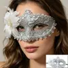 Accesorios de Halloween Máscara de Encaje Lateral de Flor para Mascarada Cara Media Femenina Princesa Suministros para Fiesta del Día del Niño
