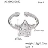 Azucarero Acero Inoxidable Europeo y Americano Chapado en Oro Redondo Hueco Diseño Geométrico Juego de Anillos Joyería de Anillo de Nicho Transfronteriza