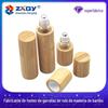 Garrafa de contas de caminhada de bambu tudo incluído 5ml10ml tampa de bambu frasco com conta rolante frasco de vidro para perfume essência óleo atacado