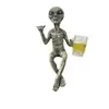 Adornos Decorativos para Estanterías, Aparador de Vino para Sala de Estar, Estante de Almacenamiento para Oficina, Adornos Divertidos de Muebles de Alienígena Bebiendo Cerveza