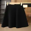 Falda de moda 100% lana, versátil, de cintura alta, adelgazante, color liso, elegante, corte A, falda corta adelgazante estilo coreano que realza la altura para mujer
