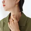 Mili Elegante Nicho Versátil Estilo Ins Colar Brincos com Fecho Conjunto de Joias de Aço Titânio Transfronteiriço Atacado