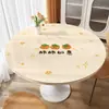 Toalha de Mesa Redonda Impermeável e à Prova de Óleo Sem Lavar Pvc Vidro Macio Tapete de Mesa Redonda Luxo Acessível Mesa de Jantar de Alto Nível Tapete de Mesa de Centro