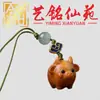 Madera de ciprés 12 signos del zodíaco lindo animal de dibujos animados cadena para teléfono colgante decoración de bolso para hombres y mujeres, regalo coleccionable