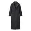 Para Comércio Exterior Transfronteiriço Europeu e Americano Roupas Femininas, Popular no Aliexpress, Versátil para o Outono no Trabalho Casaco Longo de Lã Cinza Escuro