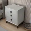 Mesa de Cabeceira madeira maciça luxo leve simples moderno doméstico quarto tampo de rocha armário de cabeceira bolsa macia armário de armazenamento de couro atacado