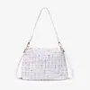 Nova bolsa de pérolas estilosa, bolsa de ombro feminina da moda, coleção de primavera, bolsa transversal xadrez estilo Chanel