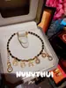 Collar Vintage Italiano de Flor de Lirio Real con Piedras Preciosas, Color Oro Antiguo, Pulsera de Calabaza con Perlas Láser