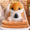 Almofada Manta de Hamster Fofo, Almofada e Manta Almofadada de Uso Duplo, Colcha Grande para Ar Condicionado, Manta de Fleece Coral Atacado
