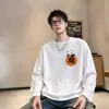 Marca de Tendencia Americana Camiseta de Manga Larga con Estampado Creativo para Hombre Holgada Casual Estilo Nuevo Top Camiseta para Hombre LOGOTIPO Personalizable