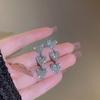 Pendientes de plata S925 con diseño de alta calidad, sencillos, exquisitos, largos, con incrustaciones de diamantes, de Corea del Sur, con luz de amor, de lujo y nicho.