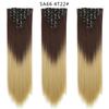 Peruca de Clipe para Cabelo Transfronteiriça Fibra Química Feminina 16 Presilhas Conjunto de 7 Peças Peruca de Cabelo Longo Liso Extensões de Cabelo Coloridas Europeias e Americanas Venda por Atacado