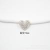Botones Metálicos de Alta Gama en Forma de Corazón, Botones de Corazón de Perlas Incrustadas con Diamantes Estilo Pequeño Fragante, Botones Decorativos para Camisa Chaqueta