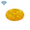 Anillo de piedra desnuda de ópalo sintético con forma de huevo de Huagang Gem, cara de ópalo artificial, fondo plano ovalado FI09