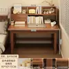 Escritorio infantil de madera maciza para dormitorio, escritorio de uso doméstico con estantería integrada, escritorio de escritura simple y moderno para estudiantes