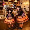Vestido Lolita Princesa Calabaza para Niñas Disfraz Cosplay de Halloween para Niños Vestido para Actuación en Festival Vestido con Falda Abullonada