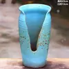 Vaso de flores carnudo doméstico fita de incisão alta entalhe planta zisha cerâmica penhasco pilha velha vaso respirável