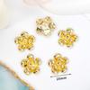 Tocado con forma geométrica, accesorios de ropa, accesorios, 23, chapado en cobre, oro real de 18 quilates con incrustaciones de diamantes de imitación, placa de flor de perla, hebilla de diamante.
