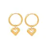 Pendientes de Corazón de Moda Pendientes Lisos de Acero Inoxidable para Mujer Personalidad Elegante Pendientes de Botón Transfronterizos Europeos y Americanos Joyería
