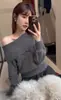 Suéter Sexy de Lentejuelas de un Hombro para Mujer 2026 Otoño/Invierno Nuevo Estilo Vibe Prendas de Punto Off-Shoulder Sensación de Alta Gama Suéter de Moda