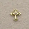 Decorações de Nail Art em Liga Metálica com Cruz Dourada, Novos Strass Metálicos Retrô, Acessórios de Pérola Super Brilhantes, Decorações de Nail Art para Atacado
