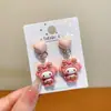 Brincos Kuromi Infantis Presilhas de Orelha Meninas Desenho Animado Brincos Perfurados Menininha Bebê Brincos Anti-Dor Brincos