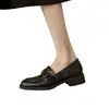Mocasines Camelia Estilo Retro Wasteland para Mujer Primavera 2026 Nuevos Zapatos Slip-On de Cuero Negro Estilo Británico