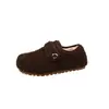 Sapatos Birkenstock Retrô de Bico Redondo com Forro de Feltro e Lã Nova Outono e Inverno 2025 Solado Grosso Aumento Interno Sapatos de Algodão Quentes para Uma Perna