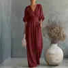 Macacão Elegante Feminino 2026 Europeu e Americano Transfronteiriço Primavera e Verão Novo Amazon Decote V Acinturado Estiloso