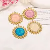 Colgante de Acero Inoxidable Colgante de Moda Estilo Palacio Retro Cara de Girasol Moen Chapado en Oro Accesorios para Joyería DIY