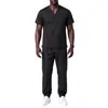 Amazon Transfronterizo Ropa para Lavar a Mano Más Vendida Conjunto Corto de Manga Corta con Aberturas Ropa para Hospital, Doctor, Enfermera Elástica de Secado Rápido Ropa de Trabajo