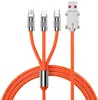 Carga Rápida de 120W para Apple Android TYPE-C Línea de Carga para Teléfono Móvil Tres en Uno
