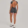 Mono de una pieza con efecto push-up transfronterizo y escote profundo en la espalda, body ajustado para deportes, fitness y running 12142