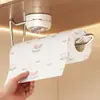 Soporte Magnético para Papel de Cocina, Estante de Papel para Montar en Pared sin Taladro, Soporte para Film Plástico, Estante de Almacenamiento para Paños, Soporte para Rollo de Papel