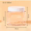 Botella de Plástico para Envase de Cosméticos para Mascotas 150/500ml Cuadrada Transparente Tarro para Mascarilla de Crema Botella de Boca Ancha de Grado Alimenticio