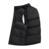 Chaleco de algodón para hombre de otoño e invierno, cuello alto, engrosado para abrigar, sin mangas, color liso, diseñado para usar en capas, disponible en tallas grandes y múltiples colores, en stock