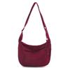 Bolso Cruzado Simple de Gran Capacidad Estilo Japonés para Mujer, Bolso de Hombro Ligero con Textura de Nailon, Bolso Tipo Dumpling Versátil y de Moda para Viajes Diarios para Mujer