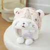 Nuevo gorro de protección para orejas de niño con diseño de oso de dibujos animados, gorro cálido de invierno para niños y niñas