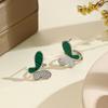 Brincos Borboleta de Malachite Elegantes Românticos Prata de Lei S925 Primavera e Verão Moda Brincos Femininos Franceses Transfronteiriços Europeus e Americanos
