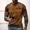 Nueva Estación Independiente de Amazon Nueva Tendencia Urbana Casual Europea y Americana Impresión Digital 3D Cuello Redondo Camiseta de Manga Corta para Hombre