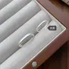 Anéis de Casal de Prata Pura 999 para Homens e Mulheres, Anéis Lisos de Nicho, Anéis Abertos de Estilo de Luxo Acessível, Presentes da Moda e Personalizados para o Dia dos Namorados Chinês