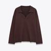 Otoño e Invierno 2025 Nuevo Moda Callejera Europea y Americana para Mujer Cuello Solapa Color Sólido Tejido W08 2749