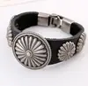 Pulsera de Hebilla Simple Nueva de Moda de Europa y América, Creativa y de Moda, Estilo Retro Artístico, Pulsera de Cuero Versátil