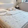 Estilo Nuevo de Primavera y Verano Colcha de Algodón Tejido de Verano, Colcha de Verano Refrigerante para Niños, Colcha Fina de Aire Acondicionado para Siesta en Guardería, Lavable a Máquina Individual/Doble
