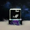 Luz de noche de cristal con cielo estrellado al por mayor transfronteriza con grabado interno, lámpara de mesita de noche LED para dormitorio, pieza decorativa de mesa, regalo creativo