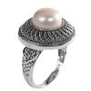 Anillo Humano Plata Plata Tailandesa Seiko Mano Joyería Plata S925 Incrustado Perla de Agua Dulce Anillo Encaje Estilo Europeo Anillo Personalizado