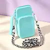 Bolsa de almacenamiento portátil para viajes al aire libre, riñonera para teléfono cruzada, monedero de silicona, tarjetero, organizador de auriculares y lápiz labial